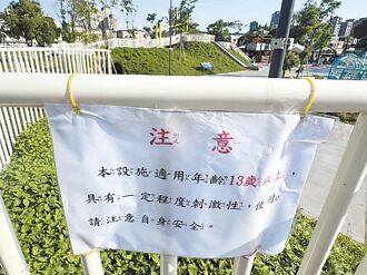 暗藏危機 楊梅四維公園告示牌刮傷民眾