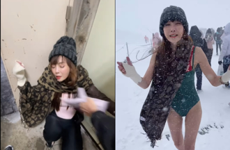 胡文英穿比基尼辣拍遇暴雪 「失溫暈眩瀕死」：走一遭鬼門關