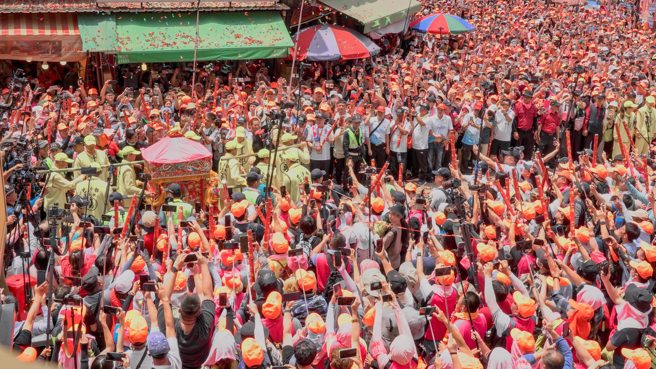 白沙屯妈祖近日到北港朝天宫进香。（翻摄自 北港朝天宫脸书）
