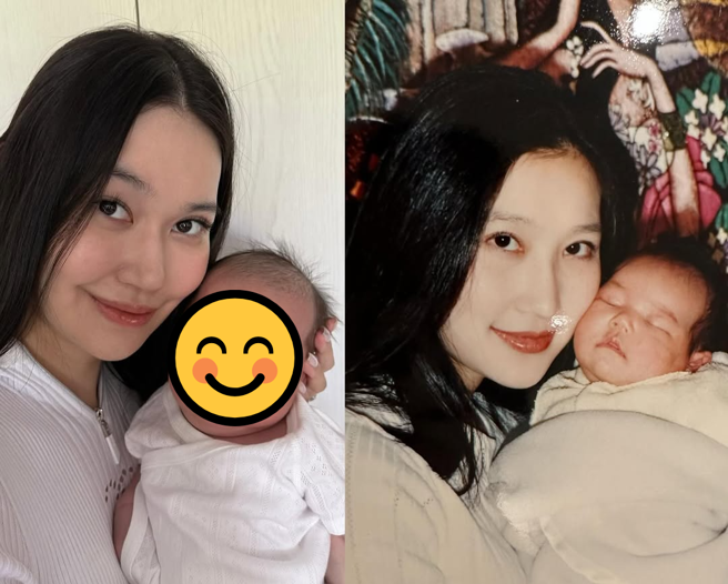 錢德月曬祖孫三代同框照。（圖／IG@carolchien17）