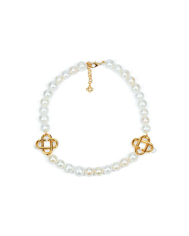 Casablanca双LOGO珍珠项炼，7880元。（初衣食午提供）