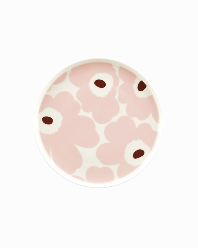 Marimekko樱花粉色Unikko游霓可印花圆盘（直径20cm），1190元。（Marimekko提供）