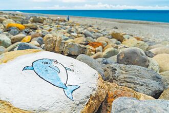 台東畫家彩繪石頭 為海洋發聲