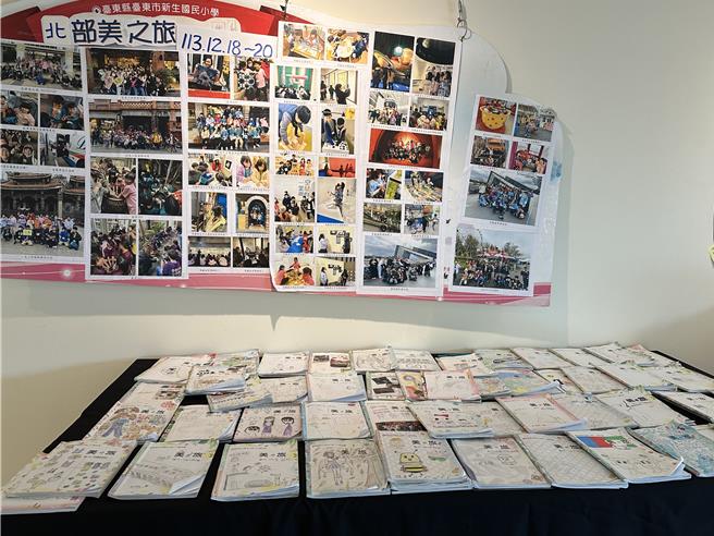 台东县新生国小美术班第十届毕业美展暨联合展览《艺笔勾霄》现于台东艺文中心展出。（蔡旻妤摄）
