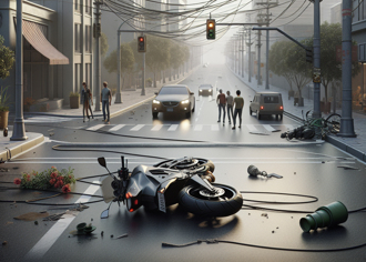 騎士遭電纜勒頸「斬首」 頭顱落地 身體跟著機車滑行