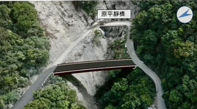 縣府工務處將在距舊平靜橋約70公尺處，興建長65公尺、寬7.5公尺的新橋。（南投縣政府提供／楊靜茹南投傳真）