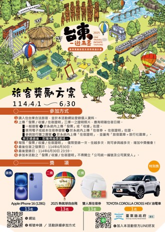 臺東是你最Chill的旅遊首選！住臺東抽油電車與iPhone 16 入住越多中獎機會越高！
