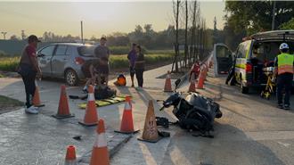 金防部士兵騎車返回部隊   慘撞轎車釀頭部重傷昏迷