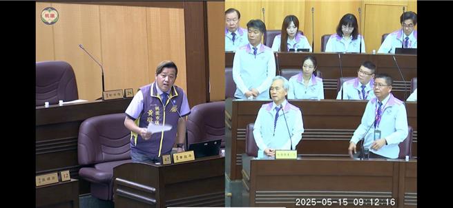 议员黄敬平指出，机捷3月试办清晨5点半从台北车站A1站发车的直达加班车，但中坜A22老街溪站仍维持6点才发车，导致「北快南慢」。（蔡依珍翻摄）