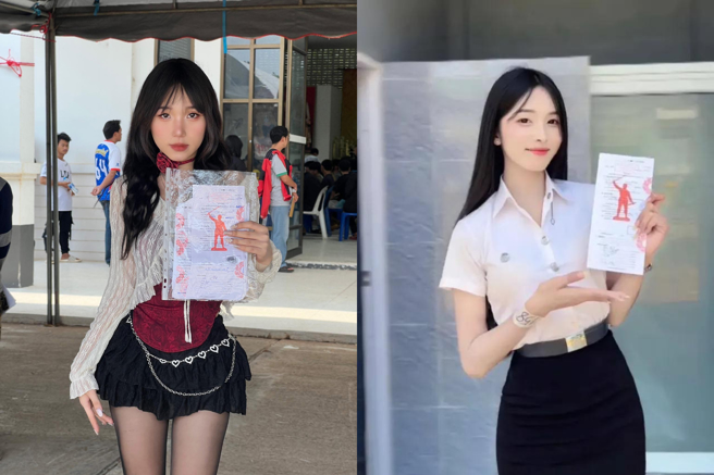 泰國兵役抽籤日最美風景線。（圖／翻攝自臉書@泰國清邁象）