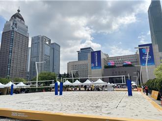 世壯運》沙灘排球台北市府前開打 日本選手：很新奇有趣