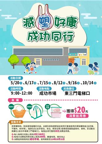 推廣減塑 北市環保局攜手成功市場推環保袋換抵用券