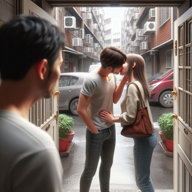 桃園一名人妻小美（化名）婚內出軌，不僅與小王阿勇（化名）當街親密擁抱，還聯手逼問丈夫「何時離婚」，甚至將丈夫趕出家門。（示意圖、與本案無關／AI生成）