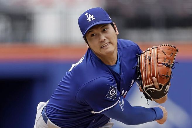 道奇大谷翔平實戰練投。（美聯社）
