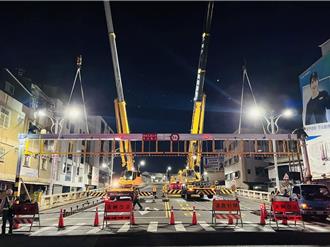 鐵路高架化跨橋施工 嘉義市北興陸橋4天晚上禁通行