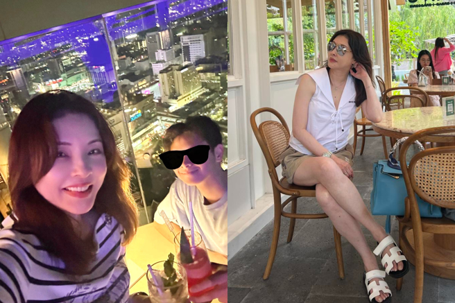 女星何如芸和兒子深聊2小時。（圖／翻攝自何如芸 臉書）