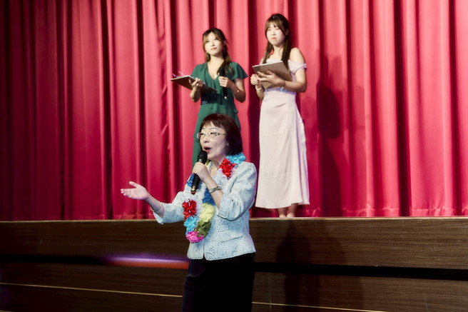 周守民校长期许华语戏剧演出能成为桃园地区标竿性的国际生表演。（照片／开南大学提供）