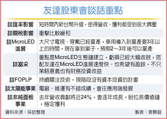 股東會談匯率、關稅風險 友達：短期留意新台幣升值 恐擠壓公司營收、獲利