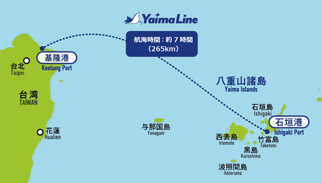 往返石垣岛、基隆的邮轮，单趟航行时间约7小时。（图／翻摄自Yaima Line）