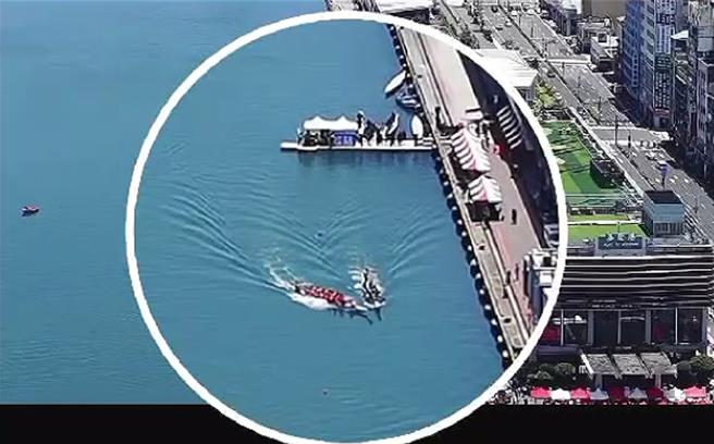 基隆龍舟賽過程中，還發生龍舟擦撞的意外，所幸沒有人員落水或受傷。（翻攝照片／張志康基隆傳真）