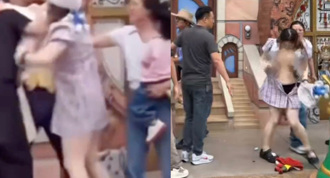 影》上海迪士尼合照「女童突闖鏡」爆鬥毆！ 她胸器炸開網暴動