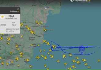 表達支持烏克蘭 法國幻象2000在黑海空域畫三叉戟國徽