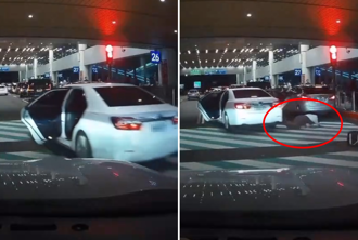 離譜畫面！桃機白牌車「心虛拒檢」催油門急逃 外籍女客嚇到跳車