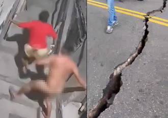 影》哥倫比亞規模6.3強震 居民全裸奔逃！車輛猛甩道路龜裂