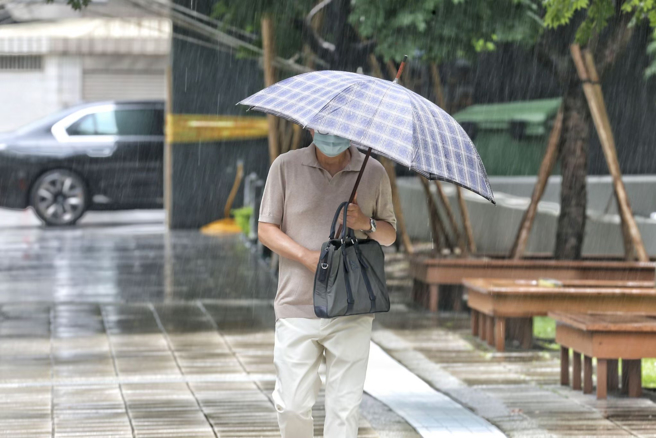 中央气象署针对14县市发布大雨特报，提醒民眾外出记得带伞。（示意图，记者杜宜谙／摄影）