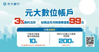 元大數位帳戶祭活存 最高3％