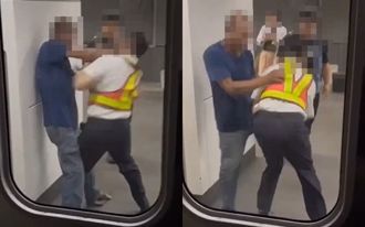 阿伯「醉」不講武德！台鐵站務員遭踢下體 扭打影片曝