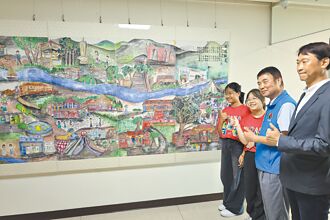 頭份國小美術班 畫苗栗全景圖