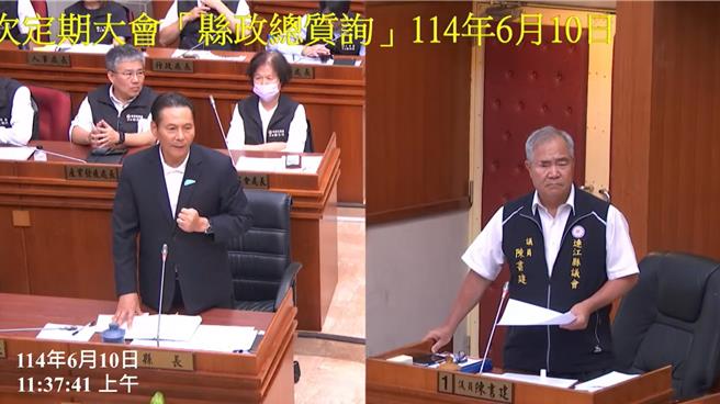 连江县长王忠铭说明「愿意加入民进党」是为了反讽。（连江县议会提供）