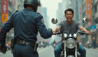 男工遮牌狂飆改裝重機！遭攔查猛催油門撞傷警 下場慘了