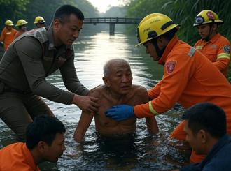 驚見滿臉血男浮屍！泰警打撈到一半 他「突復活」喊救命