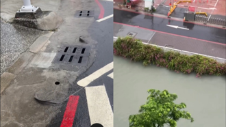 高雄狂風暴雨 路邊驚見土虱活蹦亂跳 愛河支流快淹上來了