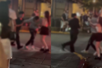 信義區辣妹遭偷拍還被嘴！男友暴怒上演全武行　雙方全被帶回警察局