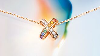 Chaumet項鍊 彩虹色寶石交織漸變