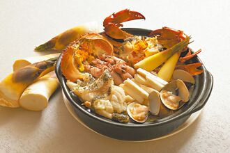 飯店綠竹筍 結合山海珍饈獻美味