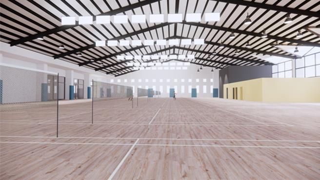 頭份市立游泳池轉型複合式運動館，增設羽球、健身設施，並串聯周邊運動場域。（苗栗縣政府提供／呂麗甄苗栗傳真）