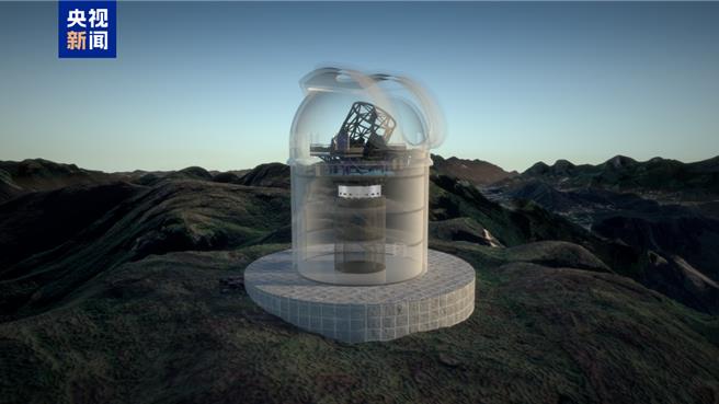 大陆两台太阳系天体观测望远镜开建将实现多个第一。图为4.2米地基专用天体测量望远镜设计图。（大陆央视）