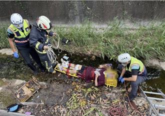 疑恍神釀禍　彰化女騎士跌落2公尺深大排