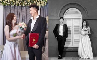 羽球》「空靈女神」大堀彩結婚了！甜曬超美露肩婚紗照