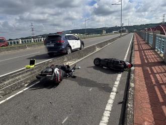 彰化大度橋連3撞！男騎士自撞護欄身亡  巡邏車到場也遭撞爛