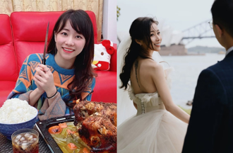 大胃王正妹搬离台湾「认识3个月闪嫁他」 甜晒婚纱照逼哭老粉