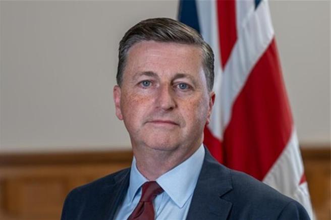 英国商业贸易部（Department for Business and Trade）贸易政策暨经济安全部长艾礼逊（Douglas Alexander）访台。图 ／英国商业贸易部