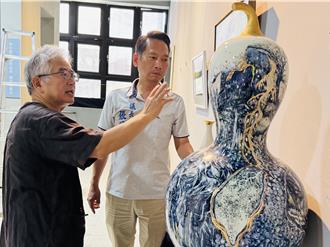 江漢清水彩瓷繪創作展登場 以蘭陽土地為本、水牛精神入畫