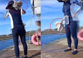 撐傘大媽「阻救生視線」遭勸導大鬧 網友怒：怕曬別出門