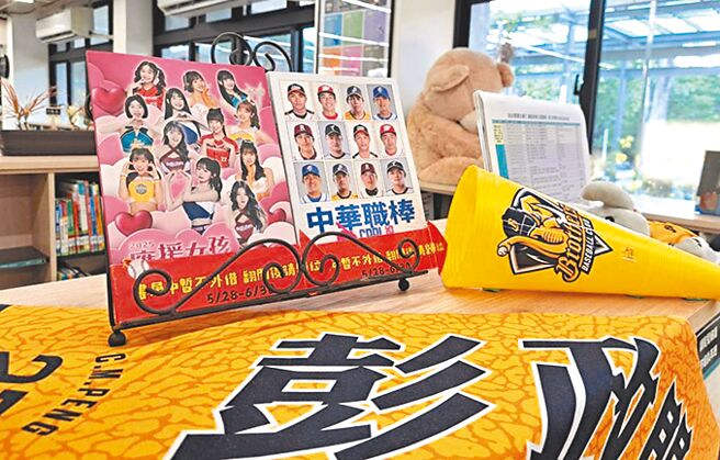 台中市立图书馆沙鹿深波分馆的「阅读全垒打」活动展区放置于儿童阅读区中，不过有民眾发现，书架上竟摆放今年应援女孩全图鑑，引起讨论。对此，台中市立图书馆回应，考量内容属性，已调整移回原期刊区。（温予菱摄）