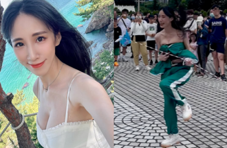 瑤瑤中空背心「上下狂晃」被圍觀 衣服險滑落現場哀哀叫